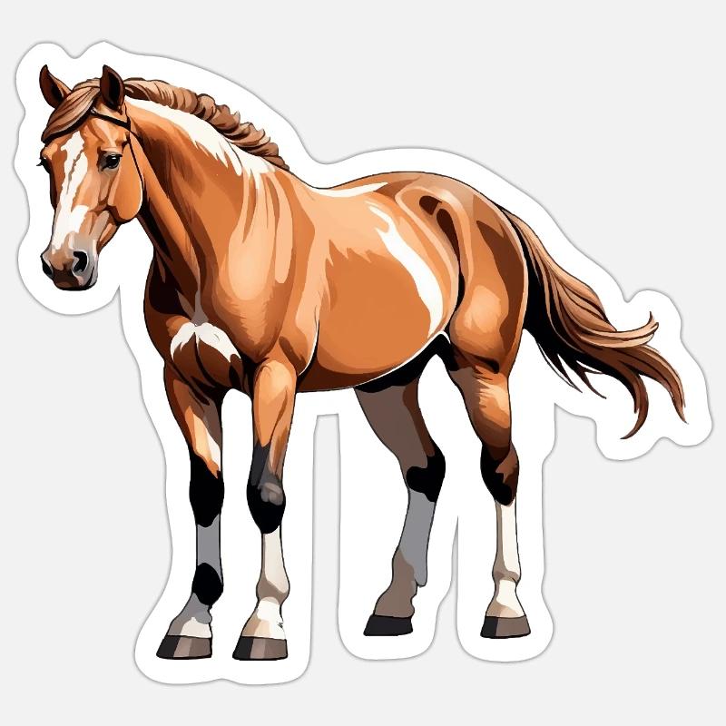 Stickers Cheval - Equestrian Design - Sticker taille S (10 x 10 cm) - blanc mat