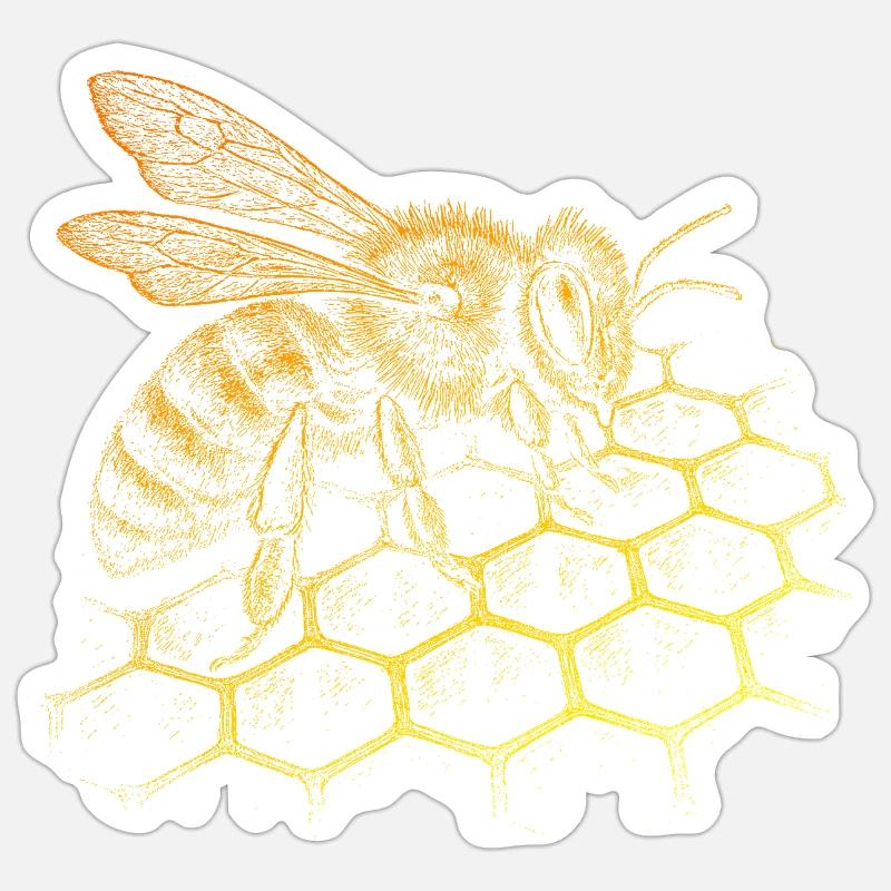 Honeybee - Sticker size S (10 x 10 cm) - white matte