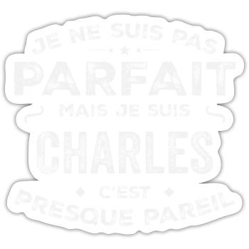 Charles Ein Vorname, eine Geschichte, eine Persönlichkeit - Sticker Größe S (10 x 10 cm) - Mattweiß - Vorne