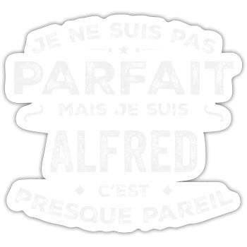 Alfred Ein Vorname, eine Geschichte, eine Persönlichkeit - Sticker Größe S (10 x 10 cm) - Mattweiß - Vorne