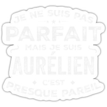 Aurélien Un Prénom, Une Histoire, Une Personnalité - Sticker taille S (10 x 10 cm) - blanc mat - Devant