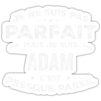 Adam Un Prénom, Une Histoire, Une Personnalité - Sticker taille S (10 x 10 cm) - blanc mat - Devant