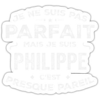 Philippe A first name, a story, a personality - Sticker size S (10 x 10 cm) - white matte - Front