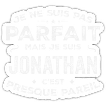Jonathan Un Prénom, Une Histoire, Une Personnalité - Sticker taille S (10 x 10 cm) - blanc mat - Devant