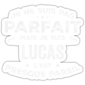 Lucas Ein Vorname, eine Geschichte, eine Persönlichkeit - Sticker Größe S (10 x 10 cm) - Mattweiß - Vorne