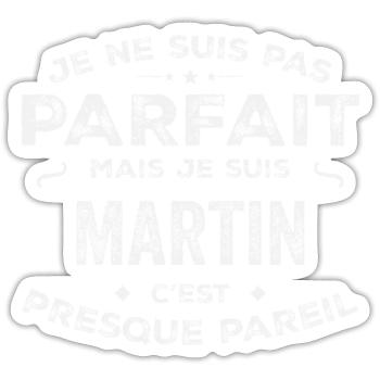 Martin Un Prénom, Une Histoire, Une Personnalité - Sticker taille S (10 x 10 cm) - blanc mat - Devant