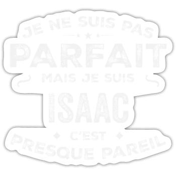Isaac Un Prénom, Une Histoire, Une Personnalité - Sticker taille S (10 x 10 cm) - blanc mat - Devant
