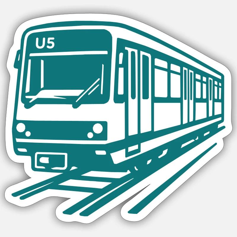 Métro de Francfort - Sticker taille S (10 x 10 cm) - blanc mat