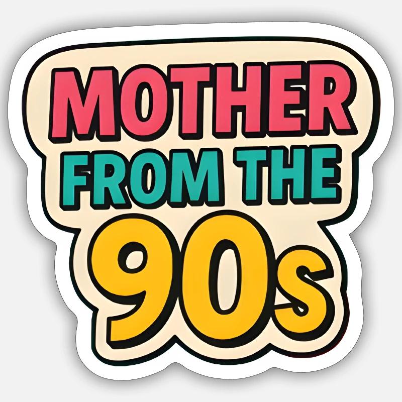Mutter aus den 90er Jahren - Retro Muttertag Graffiti Sticker Größe S (10 x 10 cm)
