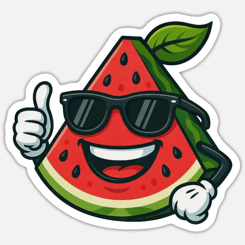Refreshing Watermelon Summer Fruit Cool Thumb Sticker size S (10 x 10 cm)
