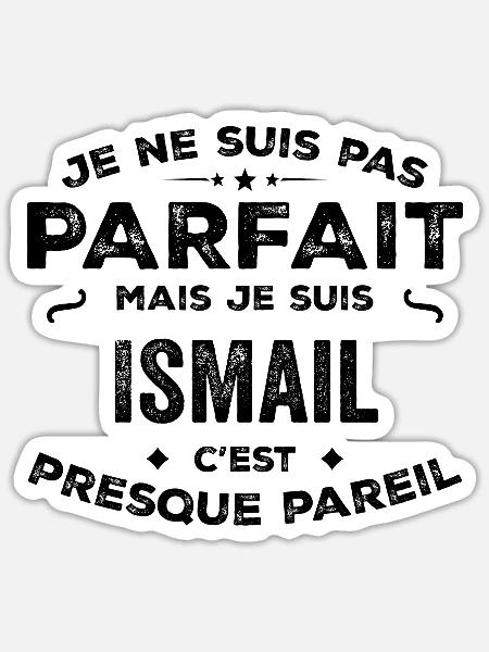 Ismail – Un Prénom, Une Légende Drôle et Fière - Sticker taille S (10 x 10 cm) - blanc mat