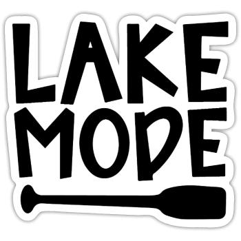 Lake Mode Adventure PaddelMotivation Design - Sticker Größe S (10 x 10 cm) - Mattweiß - Vorne