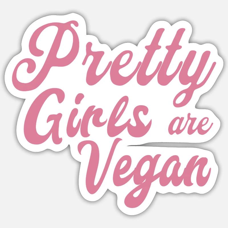 Les jolies filles sont végétaliennes Sticker taille S (10 x 10 cm)