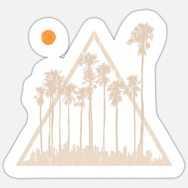 Palm Trees Tropical Summer Sunset Triangle Sticker size S (10 x 10 cm)