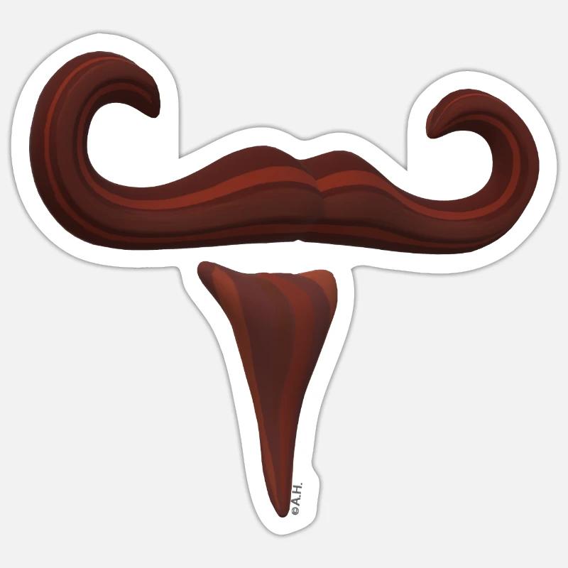 Moustache - Sticker size S (10 x 10 cm) - white matte