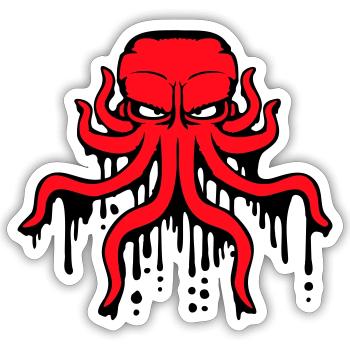 Octopus Graffiti Drop Spray Paint Squid - Sticker size S (10 x 10 cm) - white matte - Front