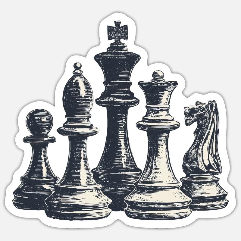Chess - Sticker size S (10 x 10 cm) - white matte