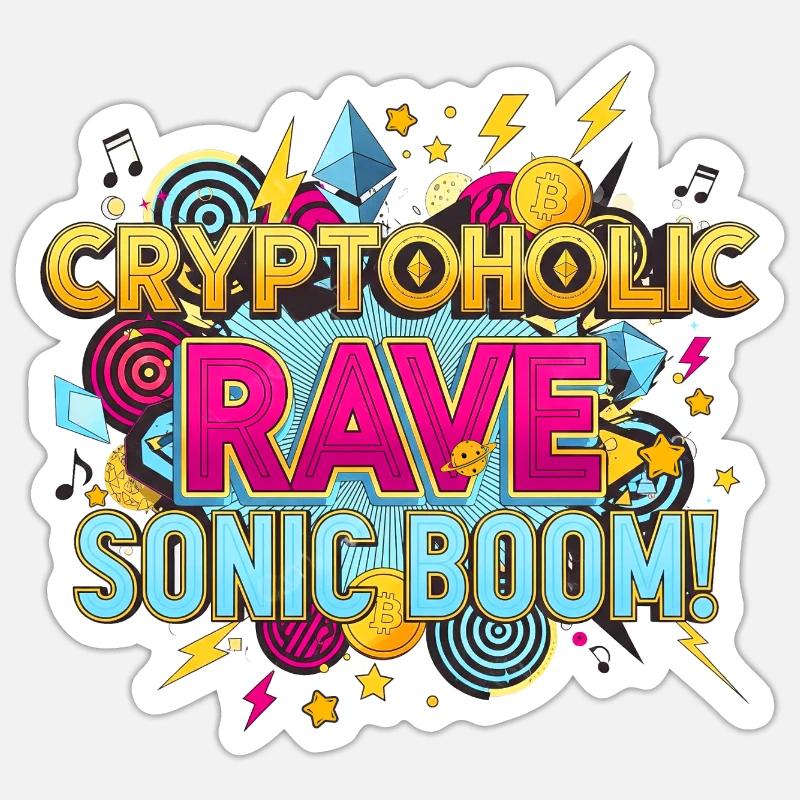 Crypto Trader Techno Art - Sticker taille S (10 x 10 cm) - blanc mat