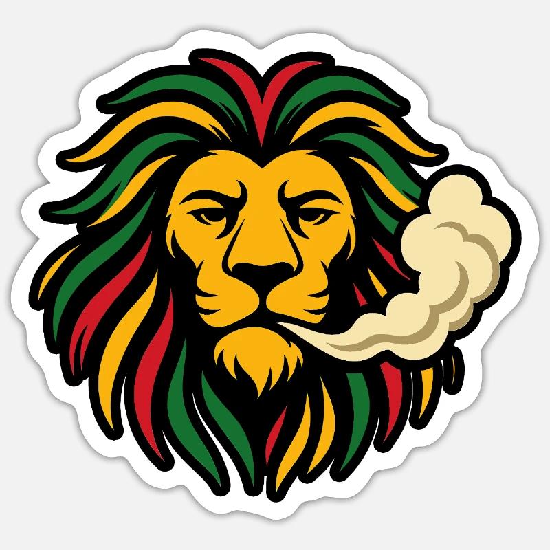 Reggae Löwe Rasta Design Sticker Größe S (10 x 10 cm)