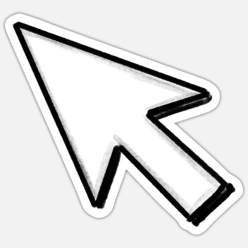 Cursor: Click mich! - Sticker Größe S (10 x 10 cm) - Mattweiß
