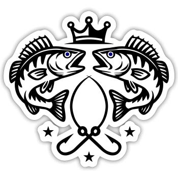 Angeln Hecht Fisch Symbol - Sticker Größe S (10 x 10 cm) - Mattweiß - Vorne