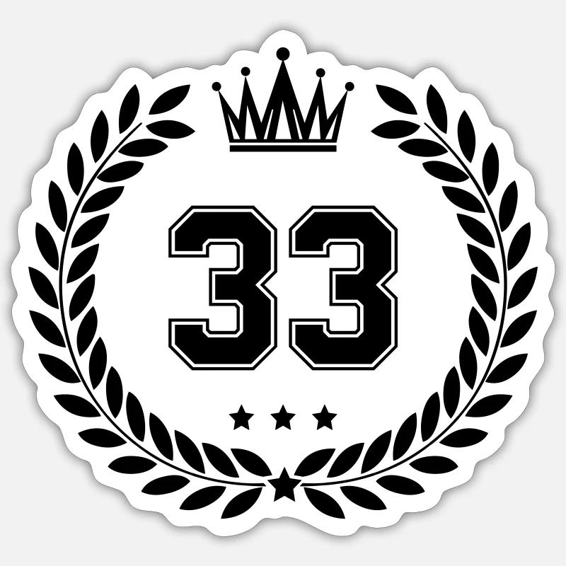 wappen 33 - Sticker Größe S (10 x 10 cm) - Mattweiß