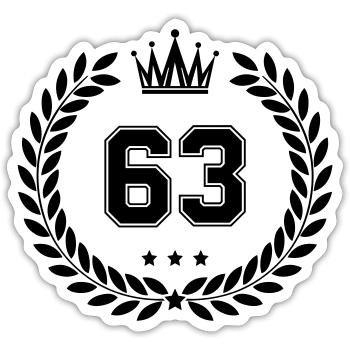 wappen 63 - Sticker Größe S (10 x 10 cm) - Mattweiß - Vorne