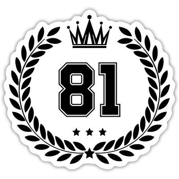 wappen 81 - Sticker Größe S (10 x 10 cm) - Mattweiß - Vorne
