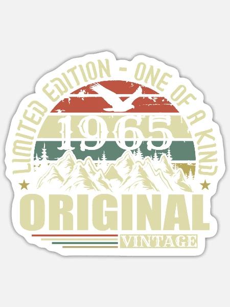Original 1965 Vintage Retro Jahrgang 1965 geboren - Sticker Größe S (10 x 10 cm) - Mattweiß