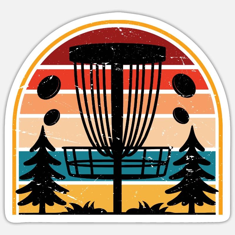 Disc Golf - Sticker taille S (10 x 10 cm) - blanc mat