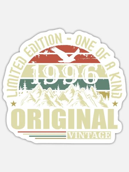 Original 1996 Vintage Retro Jahrgang 1996 geboren - Sticker Größe S (10 x 10 cm) - Mattweiß