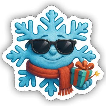 Coole Schneeflocke - Sticker Größe S (10 x 10 cm) - Mattweiß - Vorne