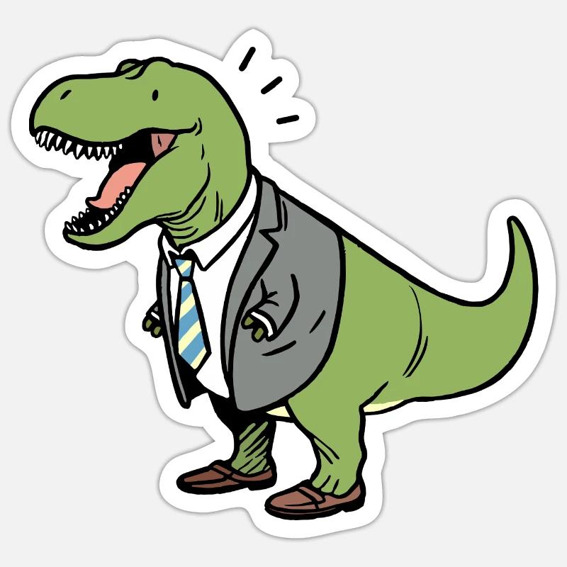 T Rex - Sticker taille S (10 x 10 cm) - blanc mat