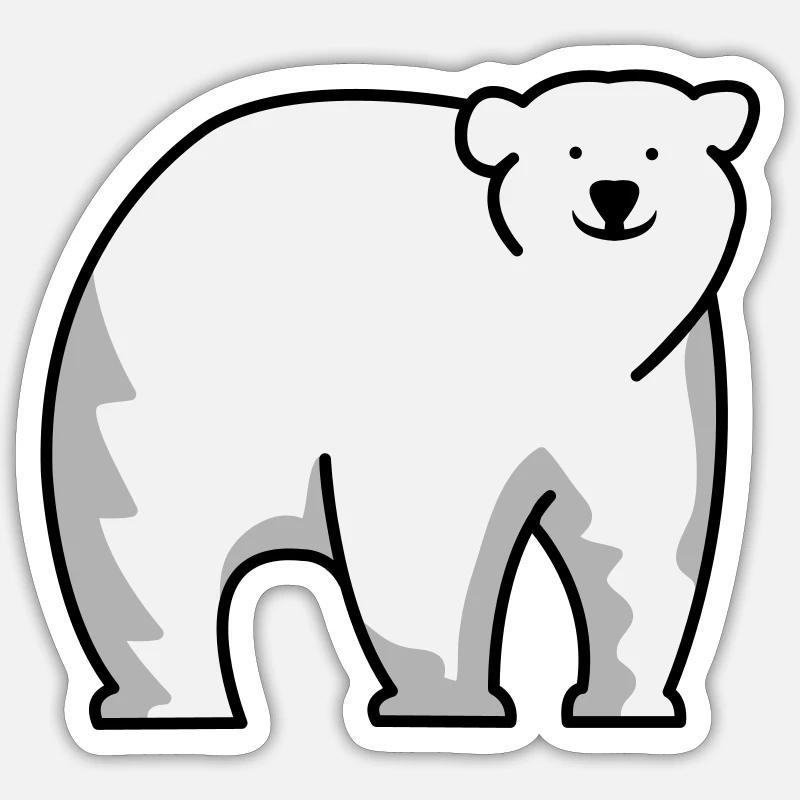 Eisbär - Sticker Größe S (10 x 10 cm) - Mattweiß