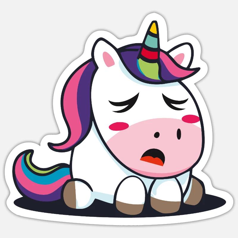 Bébé licorne - Sticker taille S (10 x 10 cm) - blanc mat