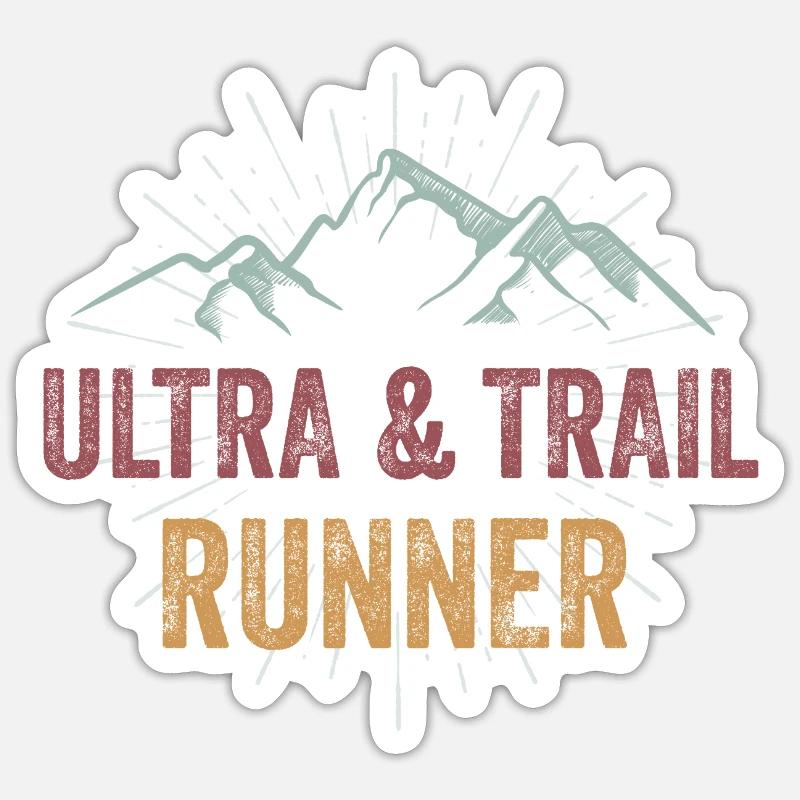 Ultra & Trail Runner - Sticker taille S (10 x 10 cm) - blanc mat