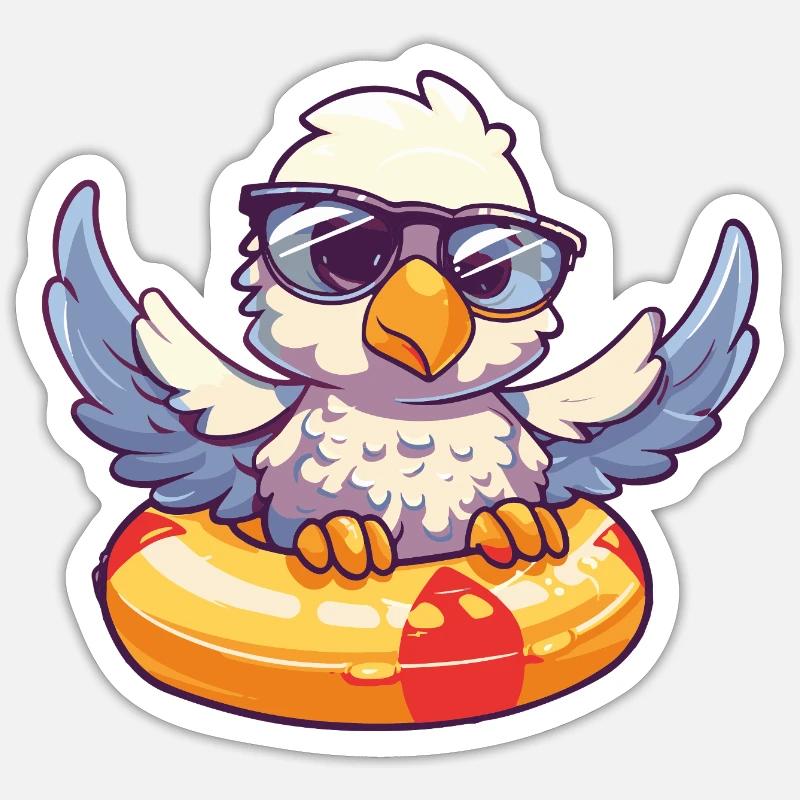 Eagle Comic Cool - Sticker size S (10 x 10 cm) - white matte