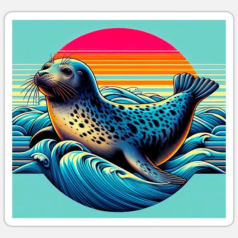 Phoque Sticker taille S (10 x 10 cm)