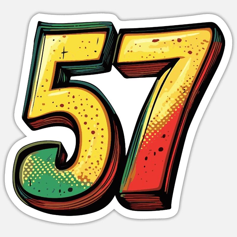 57 Number Comic Sticker size S (10 x 10 cm)