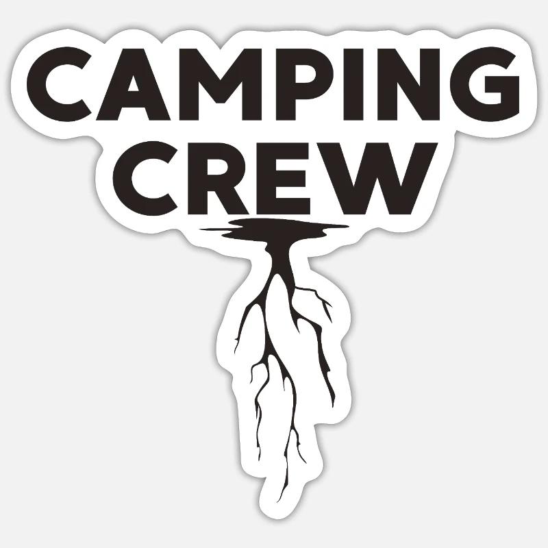 Camping Crew - Sticker Größe S (10 x 10 cm) - Mattweiß