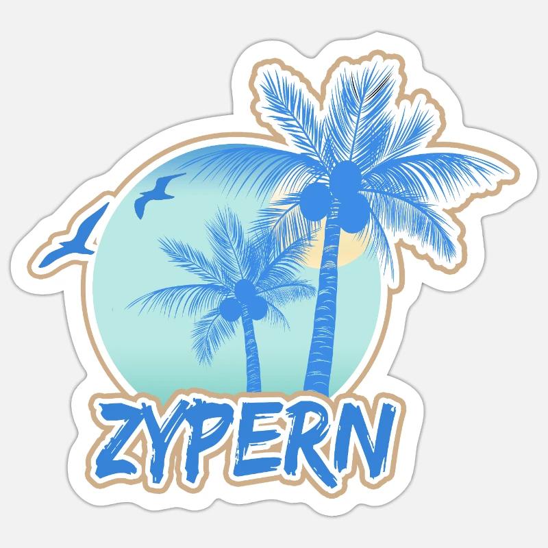 Vacances Chypre - Sticker taille S (10 x 10 cm) - blanc mat
