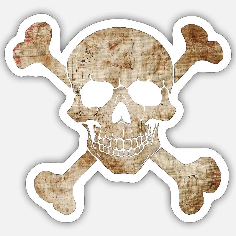 Drapeau pirate Sticker taille S (10 x 10 cm)