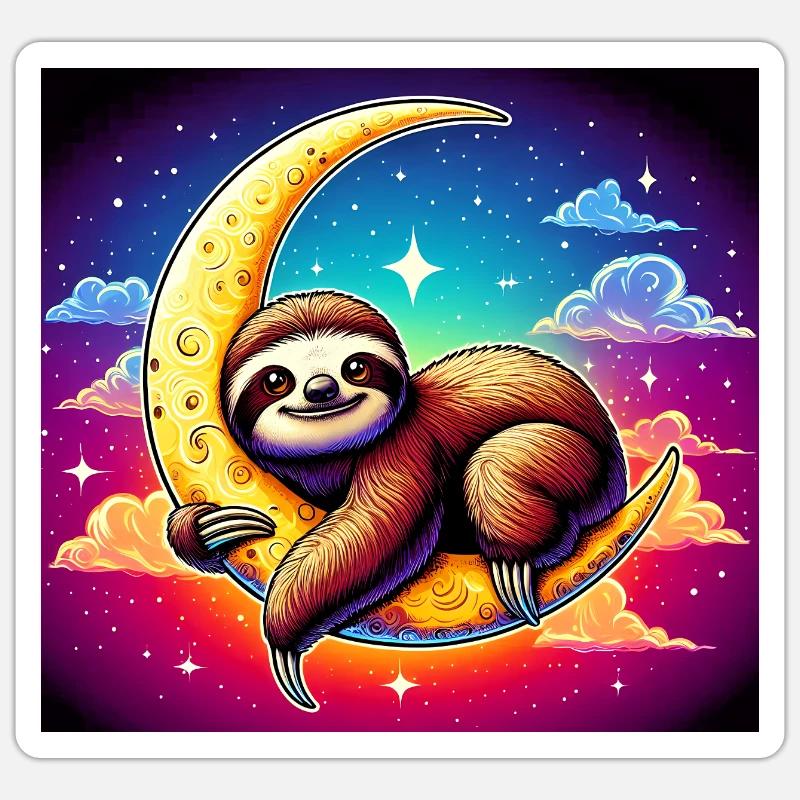 Faultier - Sticker Größe S (10 x 10 cm) - Mattweiß