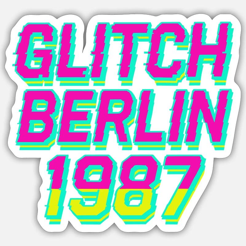 Glitch Berlin 1987 - Sticker Größe S (10 x 10 cm) - Mattweiß