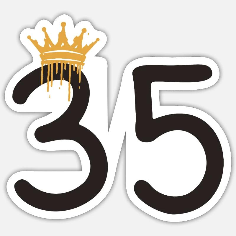 35 - Sticker Größe S (10 x 10 cm) - Mattweiß