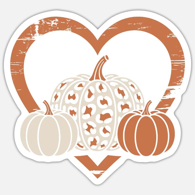 Leopard Print Pumpkin - Sticker size S (10 x 10 cm) - white matte