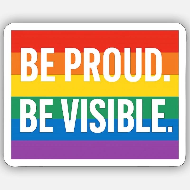 Conception de la déclaration de la fierté arc-en-ciel Sticker taille S (10 x 10 cm)
