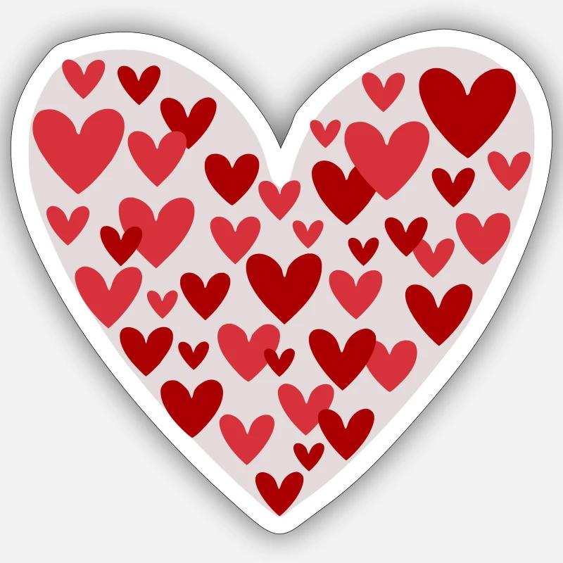 Many hearts pattern Sticker size S (10 x 10 cm)