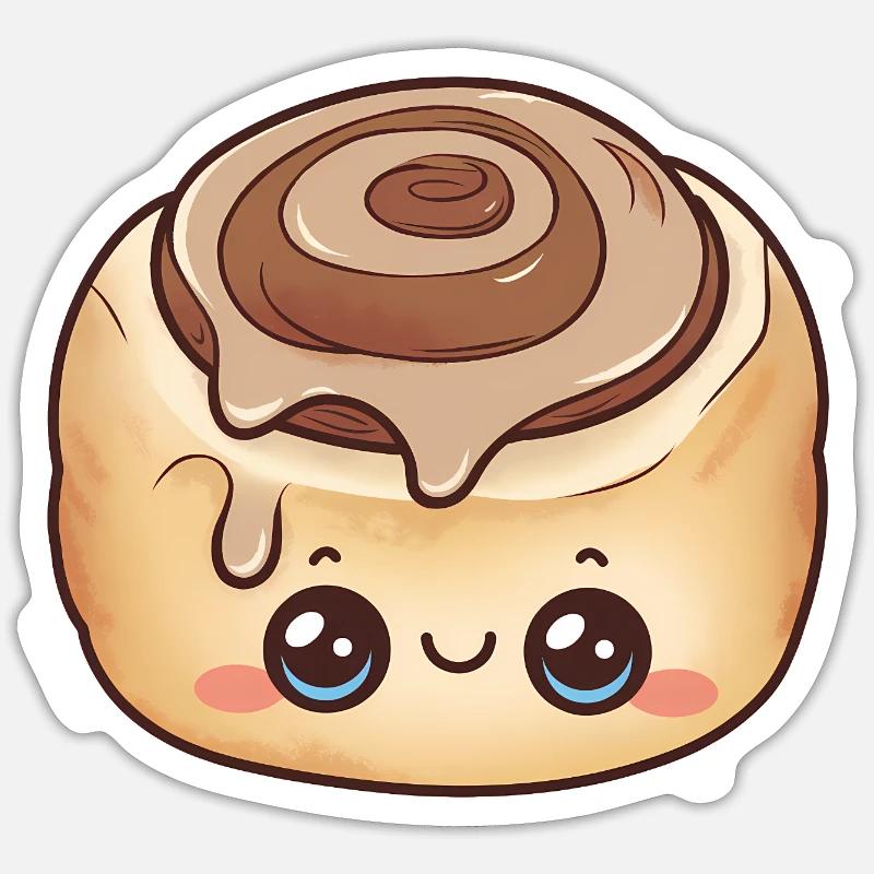 Cute Cinnamon Roll Kawaii - Sticker size S (10 x 10 cm) - white matte