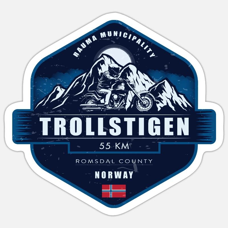 trollstigen, norway - Sticker size S (10 x 10 cm) - white matte